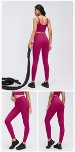 Leggings de yoga de cintura alta para mujer, efecto levantacola, sin costuras, sensación de segunda piel, control de abdomen, sin efecto camel toe, para gimnasio y running - Product Image 4