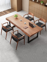 Table à manger moderne en bois massif avec pieds en métal, 6 places, pour hôtel, mobilier de salle à manger