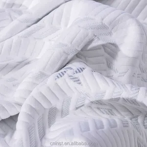 Colchão de tecido de sarja ecológico tecido jacquard de tricô respirável branco 350gsm