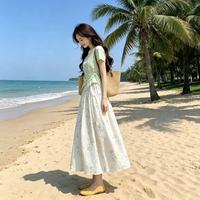 Ensemble complet de robes florales pour femmes, nouveau style 2026, ensemble assorti magnifiquement élégant, robe longue, été