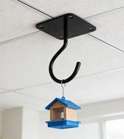 Support de plafond carré en fer robuste, écologique et réutilisable pour suspendre des paniers de plantes, des mangeoires pour oiseaux, des lanternes et des carillons éoliens