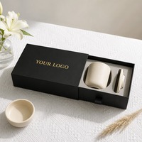 Boîte cadeau coulissante en carton noir mat avec dorure à chaud, impression personnalisée, rigide, robuste, recyclable, qualité supérieure, vente en gros, directement de l'usine