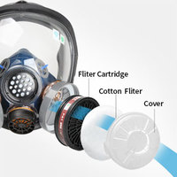 Masque respiratoire intégral réutilisable et lavable CNstrong ST-S100-2, construction en caoutchouc à 3 couches, filtre à charbon actif pour produits chimiques