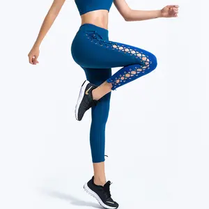 Legging de cintura compressão para mulheres, legging de ioga para bunda sexy com bumbum vazado