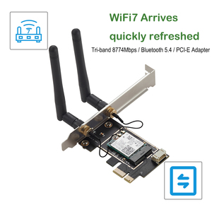 WiFi 7 for 5.4 Internal <b>Wireless</b> PCIe Card 5400Mbps Gaming <b>PC</b> 8K Ready With Heat Stock PCIe <b>Wireless</b> Card - Product Image 2