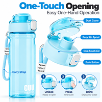 Bouteille d'eau Tritan 600ml 750ml en gros, sans BPA, anti-fuite, bouteille de sport, logo personnalisé OEM, plusieurs couleurs