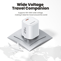 Pengisi Daya GaN Mini Portabel Toocki 25W Maks Efisiensi Energi Tinggi Kompatibilitas Perangkat USB C yang Luas untuk Penggunaan di Rumah, Kantor, dan Meja Kerja