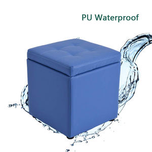 Multifunctional Living Room Shoes Changing Footstool Cube Storage Chest Sofa <strong>Pouffe</strong> Seat Ottoman Stool With Hidden Storage Space - Product Image 4