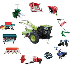 Mini tractor a mano diésel, cultivador de motor, motocultor diésel, Timón de potencia eléctrica, lista de precios