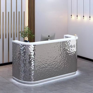 Modern minimalist customized luxury salon furniture small counter beauty salon reception desk - Product Image 4