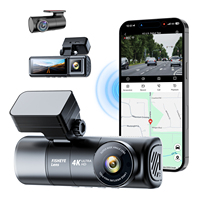 Nouvelle mini caméra embarquée 4K avec écran 3,16 pouces, GPS intégré, enregistreur vidéo 3 canaux avant et arrière 1K WiFi, incluant une caméra de tableau de bord