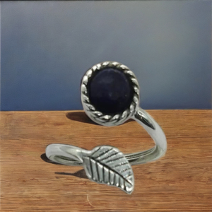 Handmade 925 Silver Unisex <b>Ring</b> with Lapis Lazuli Stone <b>Adjustable</b> Fashion Gemstone Jewelry - Product Image 2