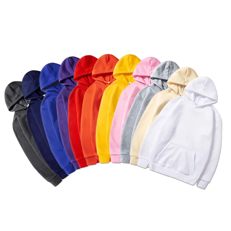 Drop Shipping Men and Women Casual Autumn Hooded Sweatshirts with Custom Logo Unisex Bright Color Cheap Hoodies