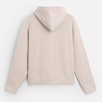Nouvelle veste pull unisexe en coton à capuche, coupe classique, manches longues, tissée, unie, écologique, avec fermeture éclair, pour l'automne et l'hiver