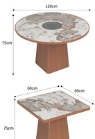 Mobilier pour restaurant Sofa demi-rond pour restaurant occidental Ensemble de table et chaises en bois massif style sud-est asiatique