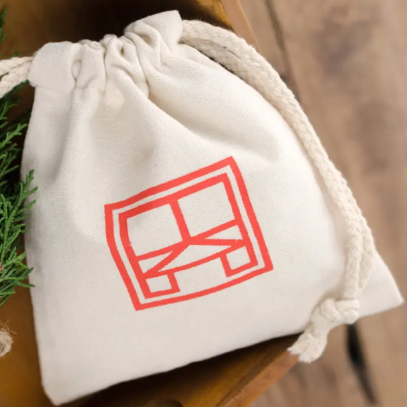 Toptan çin fabrika tedarikçisi özel küçük pamuklu takı çantası hediye depolama İpli kanvas çanta