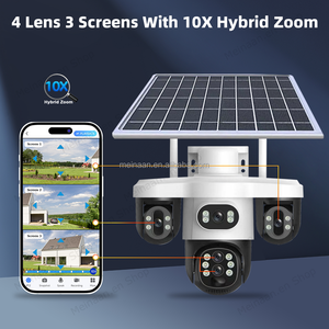 WiFi 4Gソーラーパネル電源付きワイヤレス4レンズ3 PTZカメラ10XズームV380プロ屋外セキュリティWiFi 4G SIMカードソーラーCCTVカメラ - Product Image 3