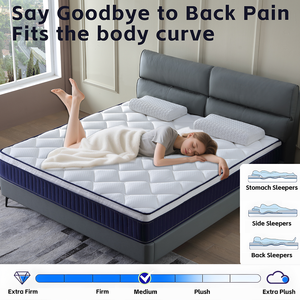 Modern Convertible Medium Hybrid <b>Mattress</b> with Pocket <b>Spring</b> and CertiPUR-US Certified Foam 10 Inch in a Box - Product Image 3