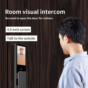 Serrure intelligente avec <span class=keywords><strong>empreinte</strong></span> digitale 3D, déverrouillage à distance, clé d'urgence et batterie de secours 4200 mAh pour la maison et le bureau sécurisés - Product Image 1