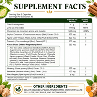 OLLI OEM Capsules Tout-en-un Cannelle de Ceylan, Vinaigre de cidre de pomme, Curcuma, Berbérine, Ginseng pour le soutien du métabolisme et de la glycémie