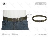 เข็มขัดผ้าริบบิ้นหัวเข็มขัดเหล็กสำหรับผู้ชาย ขนาด 4.0 ซม. ยาว 125 ซม. สีเขียวขี้ม้า - Product Image 1