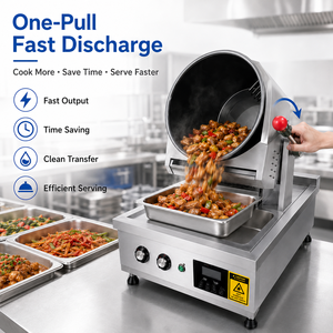 Automatic Gas Drum Stir Fry Cooker with Stainless Steel Sink Commercial <b>Rotary</b> Cooking <b>Machine</b> for Catering Kitchen - Product Image 5