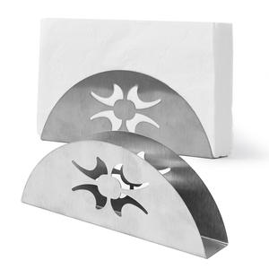 Porte-serviettes créatif en forme d'éventail en acier inoxydable, demi-cercle, accessoire de décoration de table durable pour les fêtes - Product Image 5