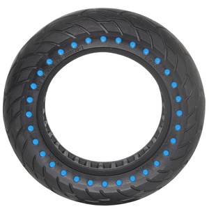 Accessoires pour trottinette électrique Kugoo M4 : Pneu plein bleu 10*2.125 pouces avec chambre à air alvéolée légère et élastique en caoutchouc de 10 pouces - Product Image 3