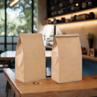 Sac en papier kraft brun personnalisé avec logo, écologique, recyclable, résistant à l'humidité, pour la vente au détail, les plats à emporter, le pain, sac en papier SOS