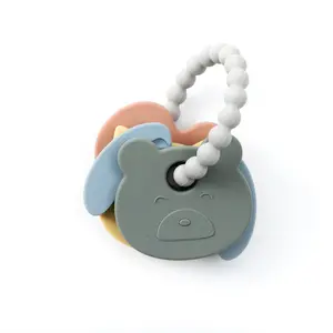 Toptan hızlı teslimat gıda sınıfı diş kaşıyıcı duyusal oyuncaklar diş hayvan şekli silikon bebek diş kaşıyıcı