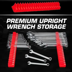 48 Pcs Magnetic <strong>Wrench</strong> <strong>Organizer</strong>, <strong>Wrench</strong> Holder for <strong>Tool</strong> <strong>Box</strong> <strong>Drawer</strong> Organization &amp; Storage, Modular <strong>Wrench</strong> Rack Set with Labels