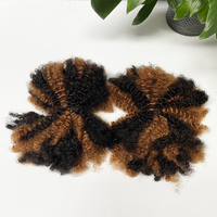 KAMA Cheveux humains mélangés non-Remy en vrac, style Afro Kinky, double trame machine, 100g/paquet pour tresses et extensions