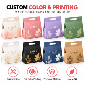 Caja de Regalo Plegable de Lujo con Impresión Personalizada y Asa de Transporte, Empaque de Cartón de una Pieza para Cosméticos, Ropa y Regalos - Product Image 5