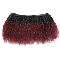 Vente en gros de cheveux humains vierges brésiliens à cuticules alignées 1B/99J, paquet de cheveux humains afro frisés et bouclés