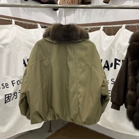 Parka courte ample personnalisable pour femme avec fourrure de renard véritable, manteau matelassé à patte entière, OEM ODM, vêtement d'extérieur d'hiver de l'usine chinoise