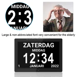 PROS New Arrival Memory Loss Alzheimer Dementia Calendar Led Desk Table Digital Calendar Day Clock 12 Inch