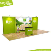 Stand d'exposition portable en aluminium et tissu 3x6 pour salon professionnel intérieur, démontable et facile à transporter