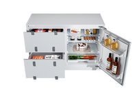 Réfrigérateur-congélateur domestique intégré de type tiroir sous comptoir, 196L, sans givre, en plastique, électrique, entièrement intégré, pour hôtel