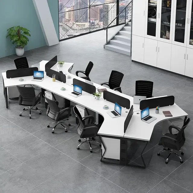 ODM OEM Customize Staff Workstation Employee Office Desks 3 Person Workstation Computer Office Table Cubicle Workstation