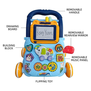 Trotteur multifonctionnel pour bébé, poussette d'éveil, trotteur évolutif avec planche d'activités éducatives précoce et musique - Product Image 2