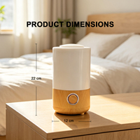 Humidificateur d'air électrique à ultrasons 0,5-2L, aromathérapie, fonctionnement silencieux <36dB, design portable, LED à changement de couleur, pour voiture et maison