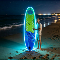 Planche de surf gonflable avec éclairage LED pour fête sur la plage, planche à pagaie gonflable avec éclairage LED pour les sports nautiques professionnels