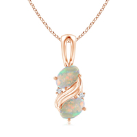Collier pendentif en opale double spirale de haute qualité Gemnel avec CZ