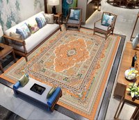 Tapis en polyester antidérapant à motifs géométriques fabriqué à la machine pour salon et chambre à coucher, décoration intérieure écologique