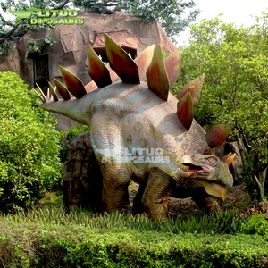 Dinosaurio Estegosaurio anmatrónico de tamaño natural mecánico - Product Image 1