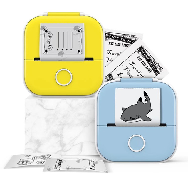 Phomemo T02 Mini Portable Thermal Printer 203dpi 53mm Pocket Label Printer with Wireless BT USB Interface for Photo Printing