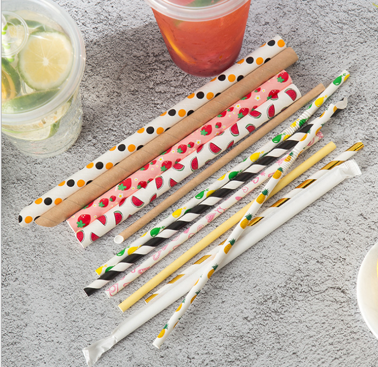 Thickened Food Grade Paper Straw Custom Biodegradable Paper Straws Popular Disposable Paper Straws