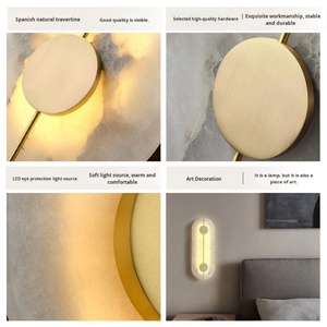 Lampe murale moderne en marbre 3000K pour couloir d'hôtel, salon, chambre à coucher, chevet - Product Image 4