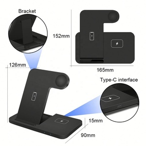 แท่นวางโทรศัพท์ 3 in 1 พร้อมที่ชาร์จไร้สายสำหรับ Xiaomi Samsung <span class=keywords><strong>iPhone</strong></span> 13 12 <span class=keywords><strong>11</strong></span> Pro Max Watch 15W แท่นชาร์จเร็วพร้อมที่วางโทรศัพท์ - Product Image 2