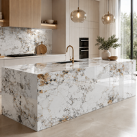 Dalles de pierre artificielle blanche frittée, sur mesure, épaisseur 3-15 mm, carreaux muraux en pierre frittée, grandes dalles